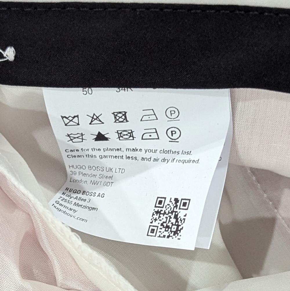 $199 Mens HUGO Hugo Boss "Hesten" Stretch Cotton Dress Pants Pink 34 - Picture 6 of 7